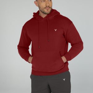 OlyCore Essential Hoodie - L, Dark-Red