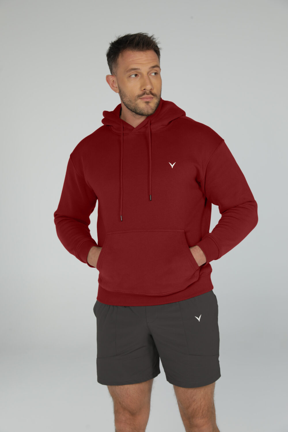 OlyCore Essential Hoodie - L, Dark-Red