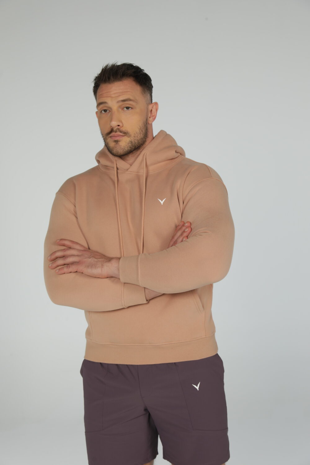 OlyCore Essential Hoodie - L, Light-Brown