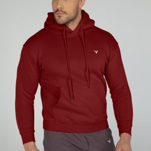 OlyCore Essential Hoodie - S, Dark-Red