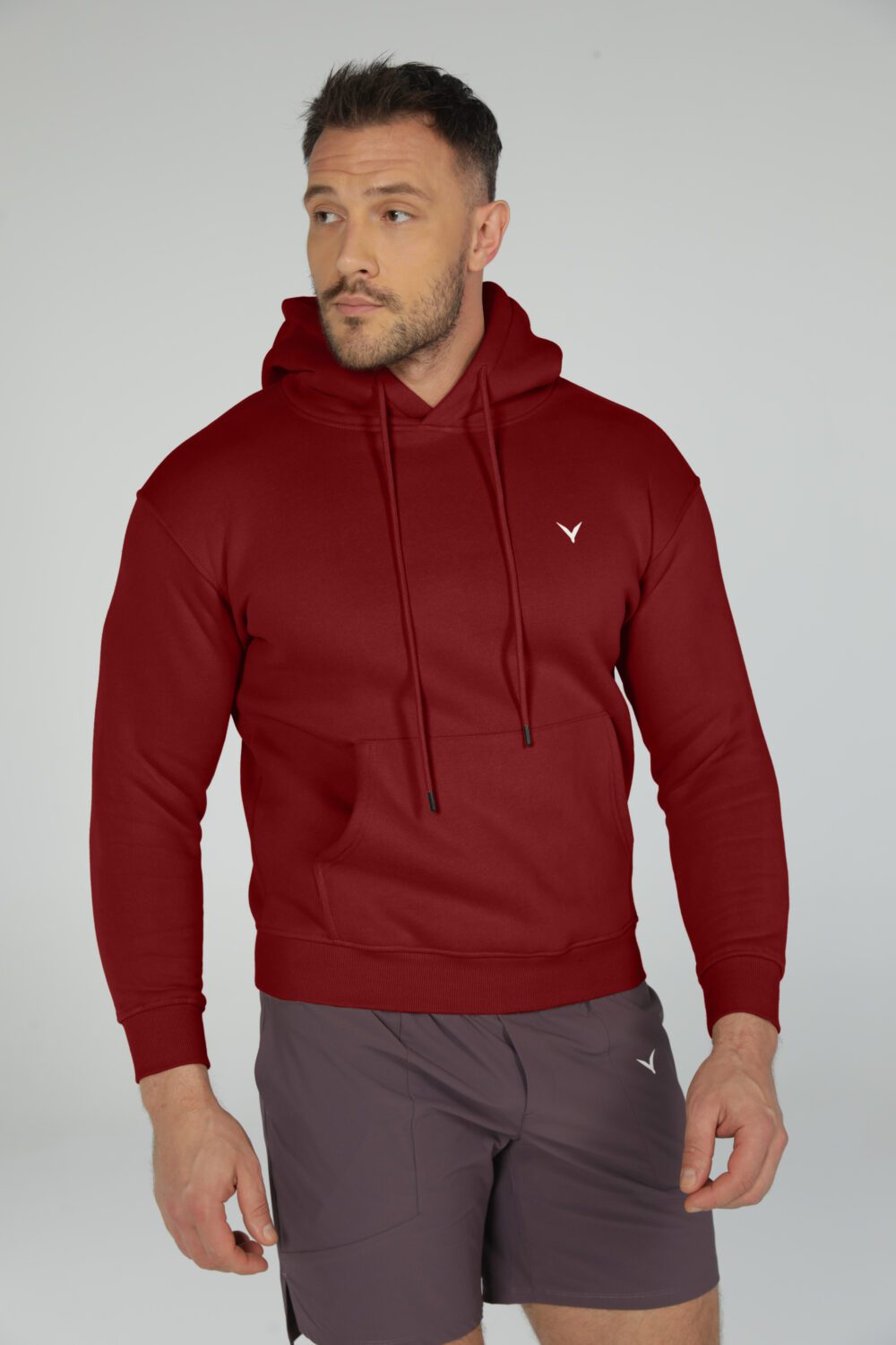 OlyCore Essential Hoodie - S, Dark-Red