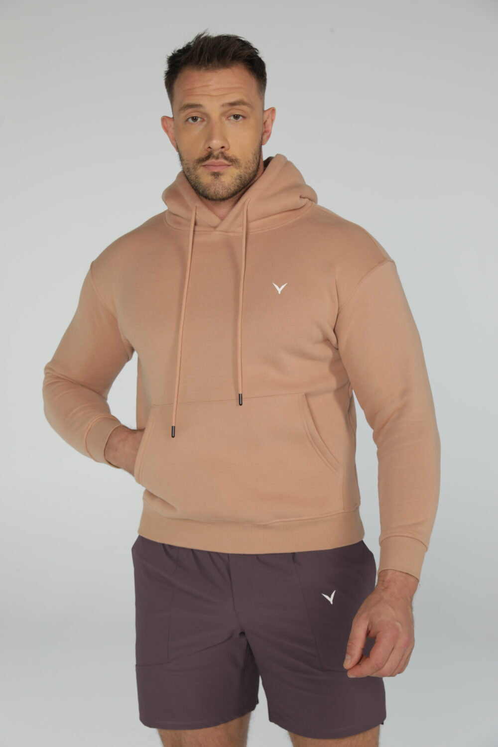 OlyCore Essential Hoodie - M, Light-Brown