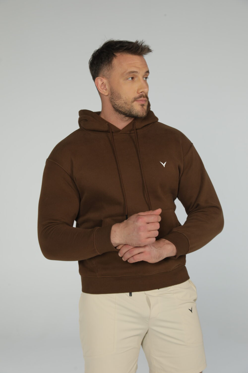 OlyCore Essential Hoodie - XL, Dark-Brown