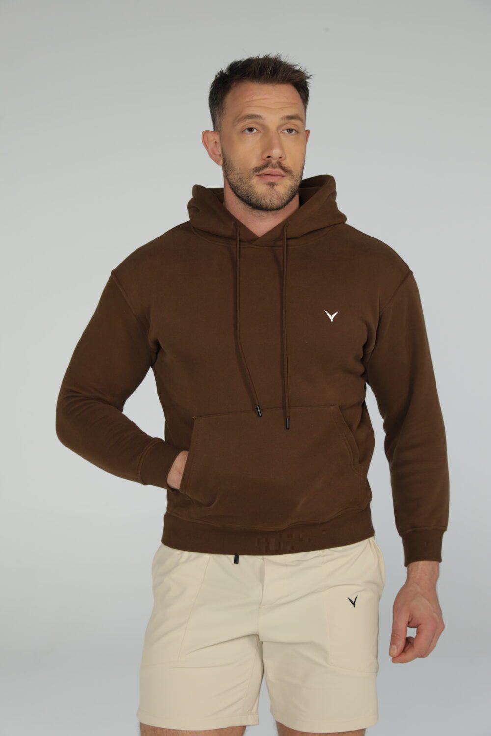 OlyCore Essential Hoodie - S, Dark-Brown