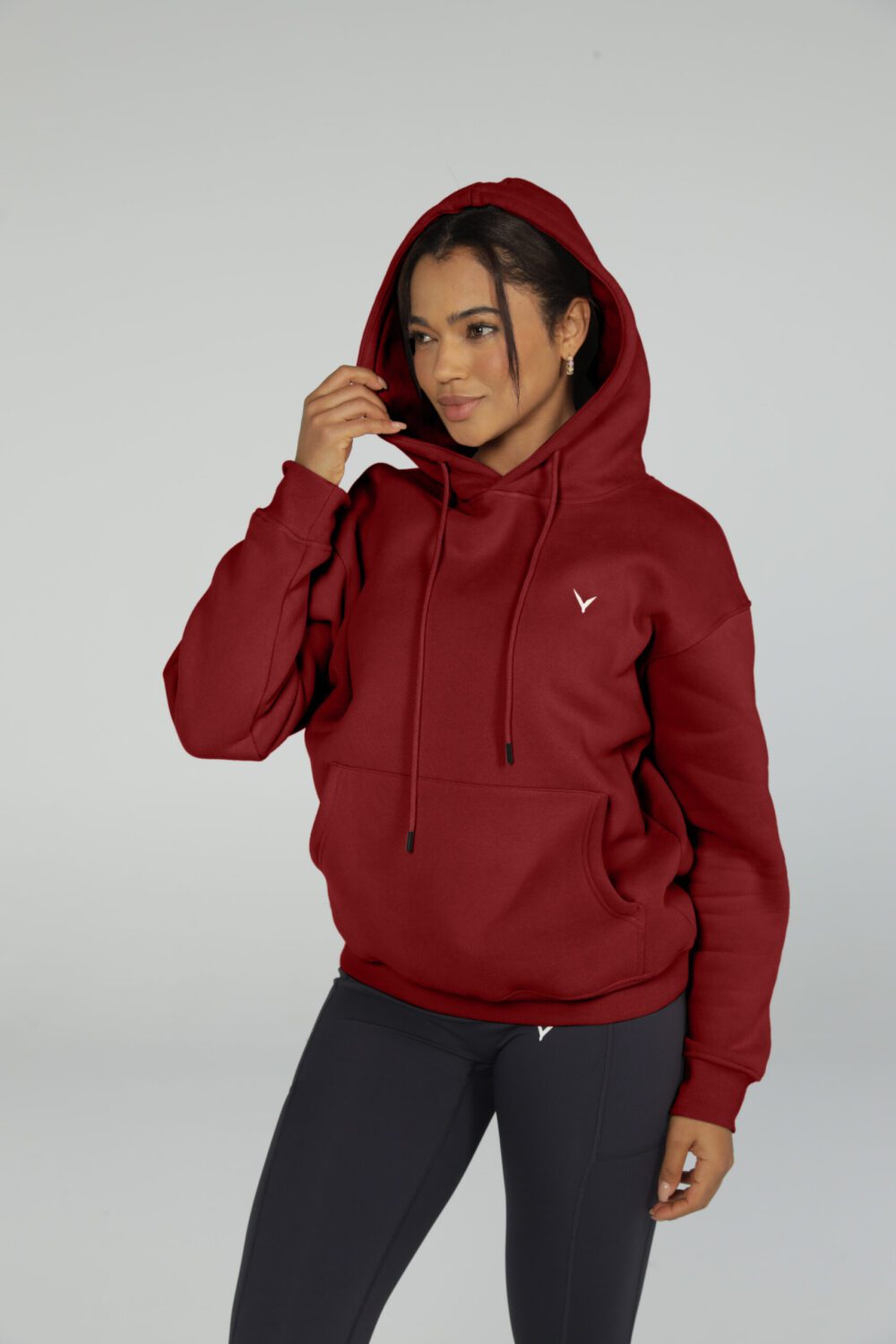 OlyCore Essential Hoodie - S, Dark-Red