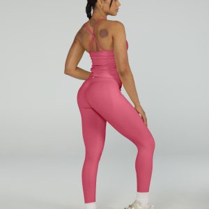 Drive Shorts + Tank Top Set - Pink, L